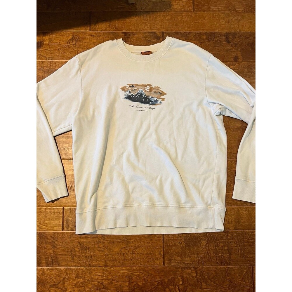 Rhythm Men’s White Graphic Crewneck Sweatshirt – XXL